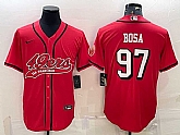 Men's San Francisco 49ers #97 Nick Bosa Red Color Rush With Patch Cool Base Stitched Baseball Jersey,baseball caps,new era cap wholesale,wholesale hats